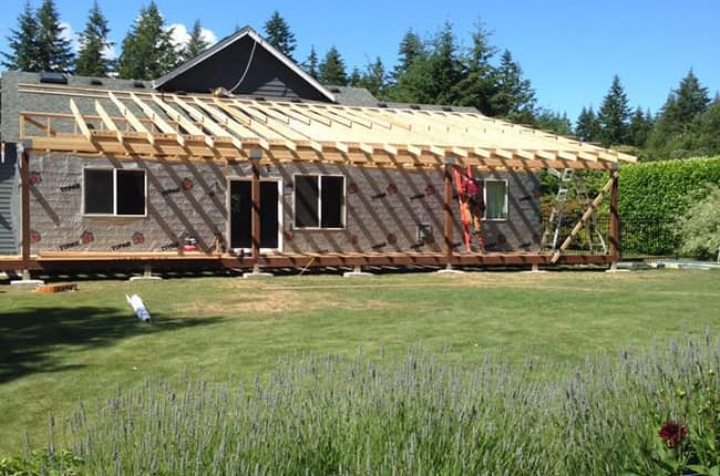 Deck Addition with Roof, Fireplace, and Outdoor Kitchen