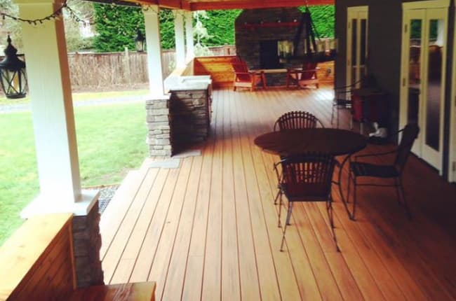 Deck Addition with Roof, Fireplace, and Outdoor Kitchen